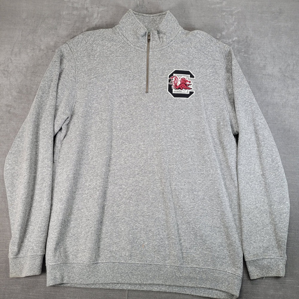 Triblend League Y2K South Carolina Gamecocks Quarter Zip‎ Sweatshirt Mens L Gray